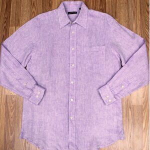 ORVIS REGULAR FIT 100% LINEN SHIRT LAVENDER Sz MEDIUM, M